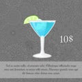 Alcoholic blue cocktail card template