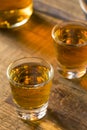 Alcoholic Brown Rum in a Shot Glass Royalty Free Stock Photo