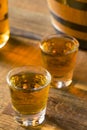 Alcoholic Brown Rum in a Shot Glass Royalty Free Stock Photo