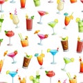 Alcoholic cocklails seamless pattern