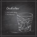 Alcoholic Cocktail Godfather on black board