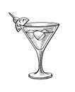 Alcoholic cocktail hand drawn illustration