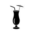 Alcoholic cocktail icon, simple style