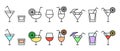 Alcoholic cocktail icons set. Cocktail glasses flat icons. Vector isolated Royalty Free Stock Photo