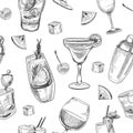 Alcoholic cocktails pattern