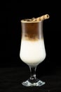 Alcoholic coffee cocktail with coffee liqueur and milk Royalty Free Stock Photo