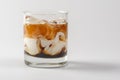Alcoholic coffee creamy cocktail in glass glass