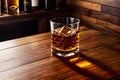 Alcoholic drink booze whiskey wooden table bar copyspace