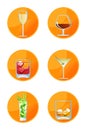 Alcoholic Drink Icons Royalty Free Stock Photo