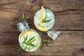 Alcoholic drink with lemon, rosemary Royalty Free Stock Photo