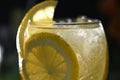 alcoholic drink of orange and lemon juice with pieces of natural fruit tropical refreshing drink