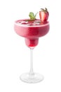 Alcoholic drink strawberry. Photo of a drink on a white background