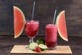 alcoholic drink with watermelon natural juice and refreshing healthy detox fruit frozem drinkalcoholic drink with watermelon