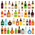 Alcoholic Drinks Bottles Large Vector Set