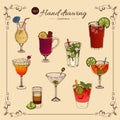 Alcoholic Drinks Colored Collection