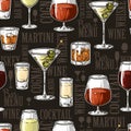 Alcoholic drinks colorful pattern seamless