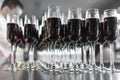 Alcoholic drinks at a festive party Royalty Free Stock Photo