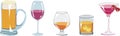 Alcoholic drinks icon set