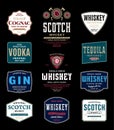 Alcoholic drinks labels Royalty Free Stock Photo