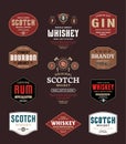 Alcoholic drinks labels Royalty Free Stock Photo