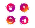 Alcoholic drinks signs. Champagne, beer icons. Vector Royalty Free Stock Photo