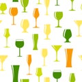 Alcoholic Glass Silhouette Seamless Pattern Royalty Free Stock Photo