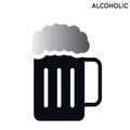 Alcoholic icon symbol isolated on white background