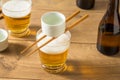 Alcoholic Japanese Sakebombs with Rice Wine Royalty Free Stock Photo