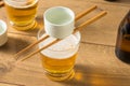 Alcoholic Japanese Sakebombs with Rice Wine Royalty Free Stock Photo