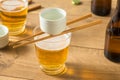 Alcoholic Japanese Sakebombs with Rice Wine Royalty Free Stock Photo