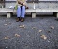 Alcoholic man on bench Royalty Free Stock Photo