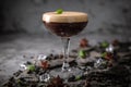 Alcoholic or non-alcoholic coffee cocktail with liqueur, whiskey, cream Royalty Free Stock Photo