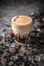 Alcoholic or non-alcoholic coffee cocktail with liqueur, whiskey, cream Royalty Free Stock Photo