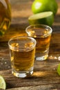 Alcoholic Reposado Tequila Shots Royalty Free Stock Photo