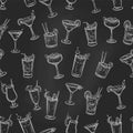 Alcoholic summer cocklails seamless pattern Royalty Free Stock Photo