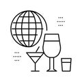 alcoholic tour line icon vector illustration