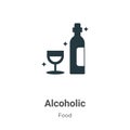 Alcoholic vector icon on white background. Flat vector alcoholic icon symbol sign from modern food collection for mobile concept