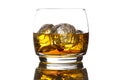 Alcoholic Whiskey Bourbon in a Glass with Ice Royalty Free Stock Photo