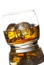 Alcoholic Whiskey Bourbon in a Glass with Ice Royalty Free Stock Photo