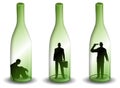 Alcoholism Man in a Wine Bottle