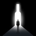 Alcoholism. Stock illustration.