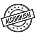 ALCOHOLISM text written on black vintage round stamp Royalty Free Stock Photo