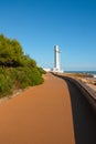 Alcossebre lighthouse promenade on the mediterranean coast, Spain