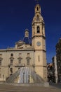 The Spain Square, Santa Maria church and fountain designed by Santiago Calatrava architect in Alcoy Royalty Free Stock Photo