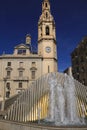 The Spain Square, Santa Maria church and fountain designed by Santiago Calatrava architect in Alcoy Royalty Free Stock Photo