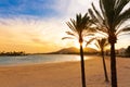 Alcudia Majorca at sunset on the beach Mallorca