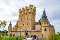 The AlcÃÂ¡zar of Segovia, dating from the early 12th century, is one of the most characteristic medieval castles in the world