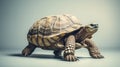 Aldabra Giant Tortoise against a contrasting background