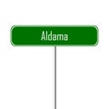 Aldama Town sign - place-name sign