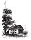 Alden Tavern,vintage illustration